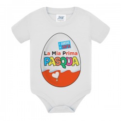 Body neonato neonata La Mia Prima Pasqua ovetto sorpresa, personalizzato con nome di bimbo o bimba! Uovo divertente! 