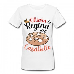 T-Shirt Maglietta Donna La Regina del Casatiello, Personalizzata con Nome! Rustico salato di Pasqua! 