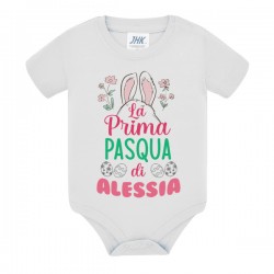 Body neonata neonato Prima Pasqua coniglio sorpresa, personalizzato con nome di bimba o bimbo!