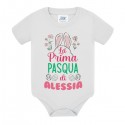 Body neonata neonato Prima Pasqua coniglio sorpresa, personalizzato con nome di bimba o bimbo!