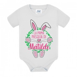 Body neonata neonato Prima Pasqua coniglietto sorpresa, personalizzato con nome di bimba o bimbo!