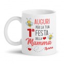 Tazza Mug 11 oz Auguri per la tua prima 1° Festa della Mamma, personalizzata con nome bimbo o bimba! Ape carina!