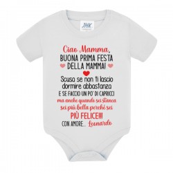 Body bimbo bimba Prima Festa della Mamma bella e felice! Personalizzato con nome!