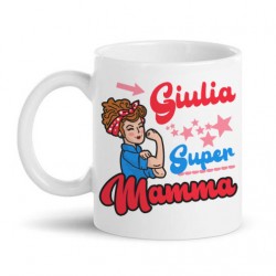 Tazza Mug 11 oz SUPER mamma, Festa della Mamma, personalizzata con nome!