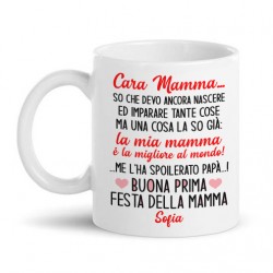 Tazza Mug 11 oz Prima Festa della Mamma, gravidanza, personalizzata con nome bimbo o bimba!