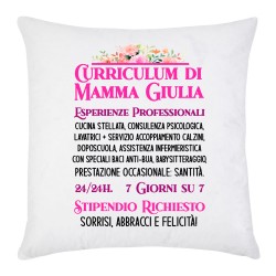 Federa per cuscino Curriculum CV di Mamma! Personalizzata con Il Nome! Idea Regalo Festa della Mamma! 