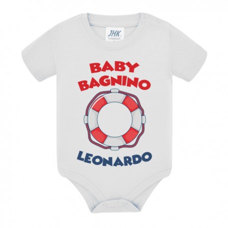 Body bimbo Baby Bagnino, personalizzato con il nome! Vacanze al mare!