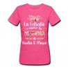 T-Shirt Maglietta Donna Felicità è essere la nonna di... PERSONALIZZATA CON NOME o NOMI nipote o nipoti! Fucsia!