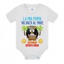 Body bimbo La mia Prima Vacanza al Mare, personalizzato con nome e anno! Pinguino carino!