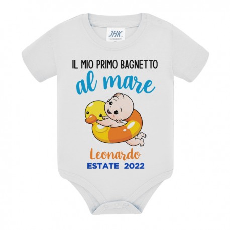 Body bimbo bimba Il mio primo bagnetto al mare, personalizzato con nome e anno! Vacanze in Estate!