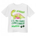 T-shirt bimbo Il mio Primo Compleanno, 1 anno, dinosauro, personalizzata con il nome!