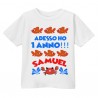 T-shirt bimbo Il mio Primo Compleanno, 1 anno, pesciolini rossi, personalizzata con il nome!