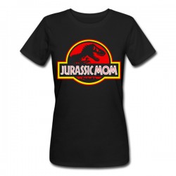 T-Shirt Maglietta Nera Donna Jurassic Mom, Mamma Dinosauro Divertente! 