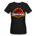 T-Shirt Maglietta Nera Donna Jurassic Mom, Mamma Dinosauro Divertente! 