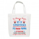 Shopper bag borsa Kit di sopravvivenza per neo mamma, miglior mamma del mondo! Idea regalo, personalizzabile con il nome! 