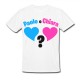 T-Shirt Maglietta Uomo, Maschio Femmina Boy Girl, gender reveal party, personalizzata con i nomi di bimbo o bimba!