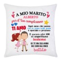 Federa per cuscino A mio marito per il compleanno, personalizzata con nome! Dedica dolcissima, ti amo!