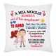 Federa per cuscino A mia moglie per il compleanno, personalizzata con nome! Dedica dolcissima, ti amo!