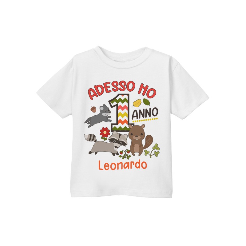 T-shirt maglietta bimba Primo Compleanno 1 anno personalizzata con