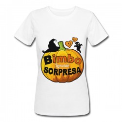 T-Shirt Maglietta Donna Zucca Bimbo Sorpresa, Personalizzata con Nome del Bambino! Gravidanza Divertente Halloween! 