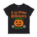 T-Shirt Maglietta Nera Bimbo o Bimba Il Mio Primo Halloween, Zucca e ragnatele Divertenti! Personalizzata con Il Nome! 