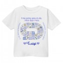 T-Shirt Maglietta Bimbo Il Mio Primo Anno di Vita, Personalizzata con Nome! Gioco tabellone Primi Passi Bebè! Primo Compleanno!