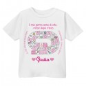T-Shirt Maglietta Bimba Il Mio Primo Anno di Vita, Personalizzata con Nome! Gioco tabellone Primi Passi Bebè! Primo Compleanno!