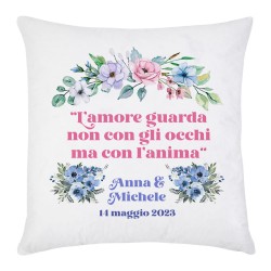 Federa bomboniera matrimonio PERSONALIZZATA con tua frase d'amore, nomi degli sposi, data delle nozze! Fiori pastel!