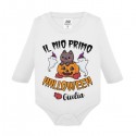 Body bimbo bimba manica lunga Il mio primo Halloween, personalizzato con nome! Zucca, gattino e fantasmini!