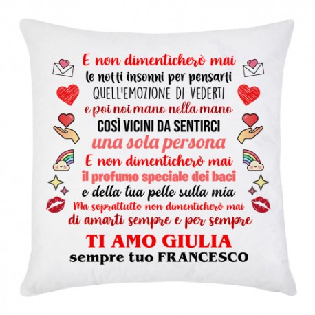 Federa TI AMO, dedica romantica speciale, personalizzata con i vostri nomi! Non dimenticherò di amarti!