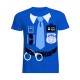 T-Shirt Maglietta Uomo Police Divertente Polizia, Personalizzata con Nome! per Carnevale o Halloween! 