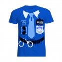 T-Shirt Maglietta Uomo Police Divertente Polizia, Personalizzata con Nome! per Carnevale o Halloween! 