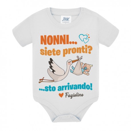 Body neonato Nonni siete pronti? Sto arrivando! Annuncio gravidanza personalizzato con soprannome o nome del bimbo!