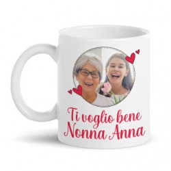 Tazza mug 11oz Ti voglio bene Nonna! Personalizzata con la tua foto nella cornice ed il nome della nonna! Festa dei nonni! 