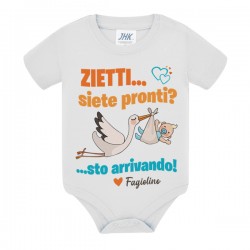 Body neonato Zietti siete pronti? Sto arrivando! Annuncio gravidanza zio e zia personalizzato con soprannome o nome del bimbo!