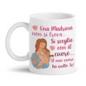 Tazza mug 11oz Una madrina non si trova si sceglie con il cuore, scritte rosa!