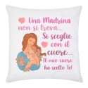 Federa per cuscino Una Madrina non si trova si sceglie con il cuore, il mio ha scelto te! Battesimo e nascita, scritte rosa! 