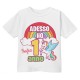 T-Shirt Maglietta Bimbo Bimba Primo Compleanno, adesso ho 1 anno, Personalizzata con Nome! Unicorno Arcobaleno!