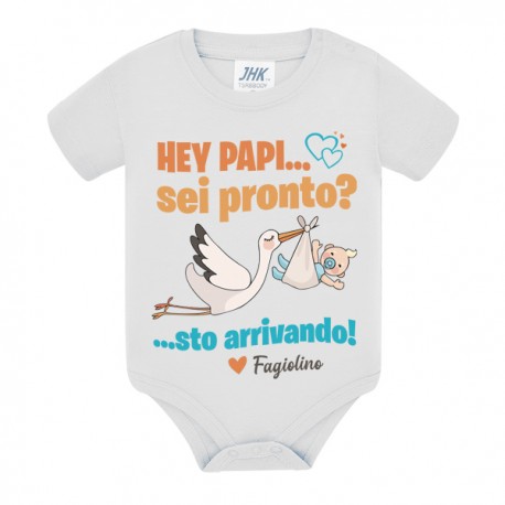 Body neonato hey Papi sei pronto? Sto arrivando! Annuncio gravidanza papà personalizzato con soprannome o nome del bimbo! 