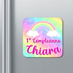 Set x 10 calamite Primo Compleanno Arcobaleno, personalizzate con nome bimbo o bimba! Bomboniera festa party! 