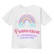 T-Shirt Maglietta Bimbo Bimba Primo Compleanno, personalizzata con Nome e Data! Arcobaleno!