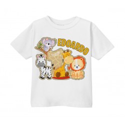 T-shirt maglietta bimbo e bimba 1 anno animaletti giungla safari, primo compleanno! Personalizzata con nome!