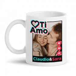 Tazza mug 11oz Ti amo, social style, personalizzata con vostra foto e vostri nomi! Regalo romantico!