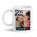 Tazza mug 11oz Ti amo, social style, personalizzata con vostra foto e vostri nomi! Regalo romantico!
