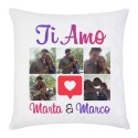 Federa per cuscino Ti amo, social style, personalizzata con 5 foto nel feed e vostri nomi! Regalo romantico!