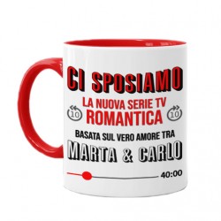  Tazza mug 11oz Ci sposiamo, la nuova serie tv basata sull'amore di, personalizzata con nomi degli sposi! 