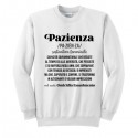 Felpa Girocollo Unisex Uomo o Donna Pazienza, Definizione Divertente Dizionario, si trasforma in insulti!