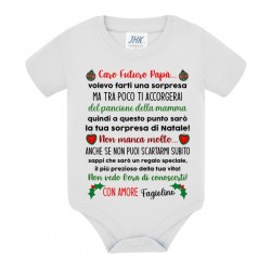 Body bimbo o bimba Caro futuro papà, sorpresa di Natale nel pancione di mamma! Personalizzato nome o soprannome!