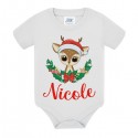 Body bimbo o bimba di Natale con animaletto carino, personalizzato con nome! Renna baby! 