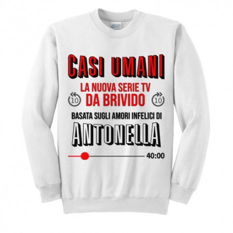 Felpa Girocollo Unisex Uomo o Donna Casi Umani, Stile Serie TV Divertente, Personalizzata con Il Tuo Nome! Idea Regalo! 